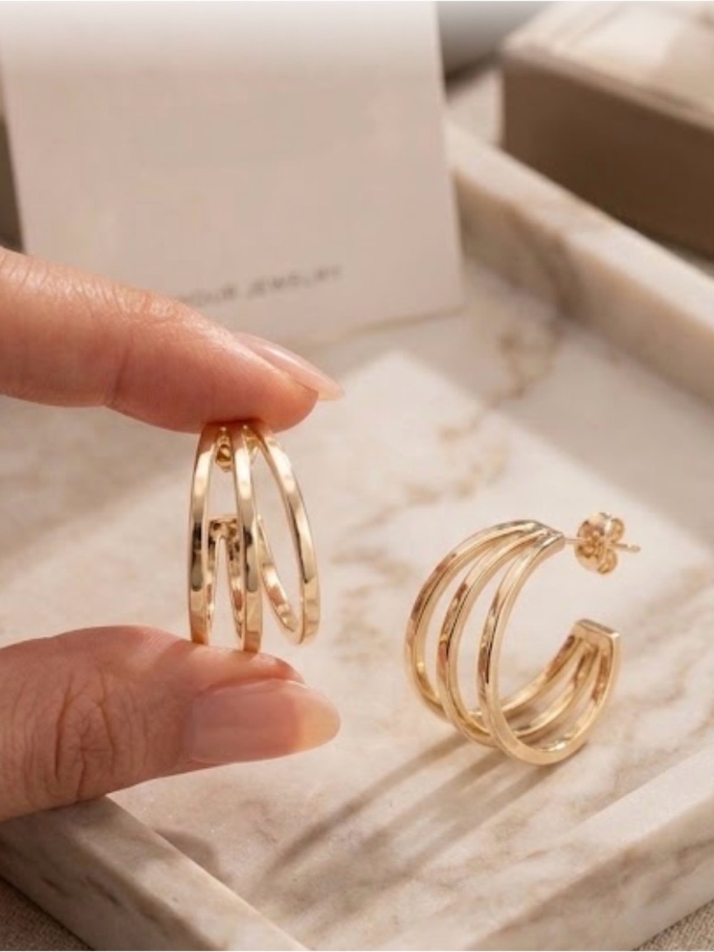 Gold-Tone Layered Hoop Earrings - Women Jewelry